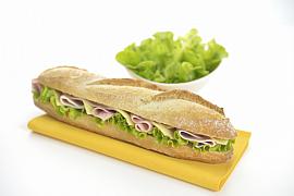 Photo Sandwich baguette, jambon emmental