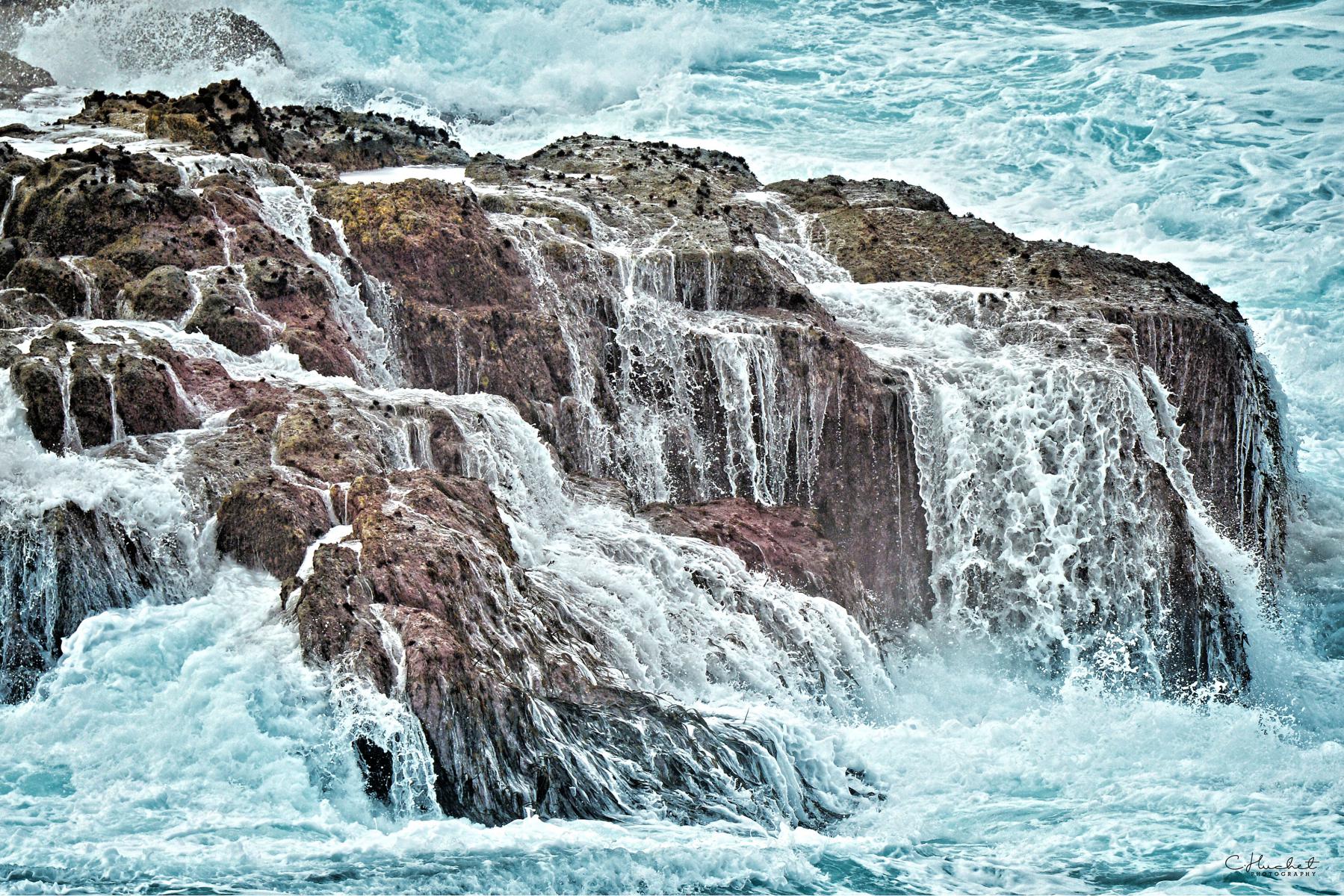 Destockage Tirage «Ouessant Ruisselements» - 105 x 70cm - Finition Alu Dibond