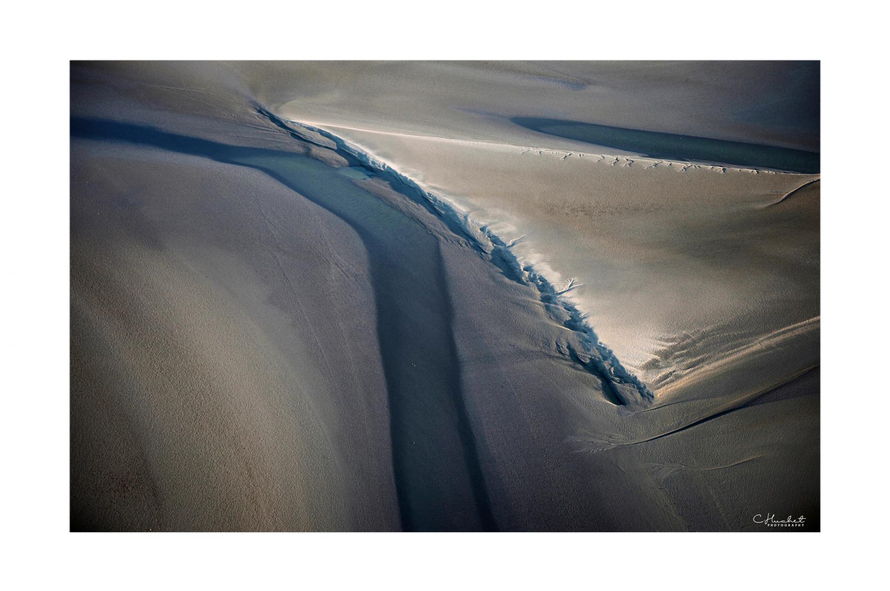 Destockage Tirage «Banc de sable géométrique» - 70 x 50cm - Finition Plexi Fine Art