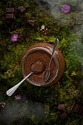 Photographie Une composition organique mêlant pâtisserie fine et ambiance forestière pour un storytelling visuel gourmand et onctueux.